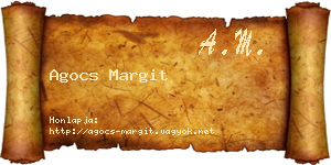 Agocs Margit névjegykártya
